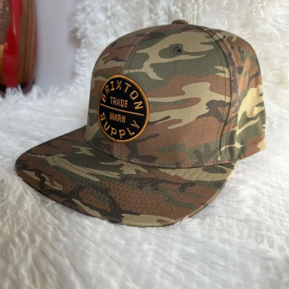 Brixton Supply Hat Men's Snap Back Adjustable Camo Mesh Trucker Cap